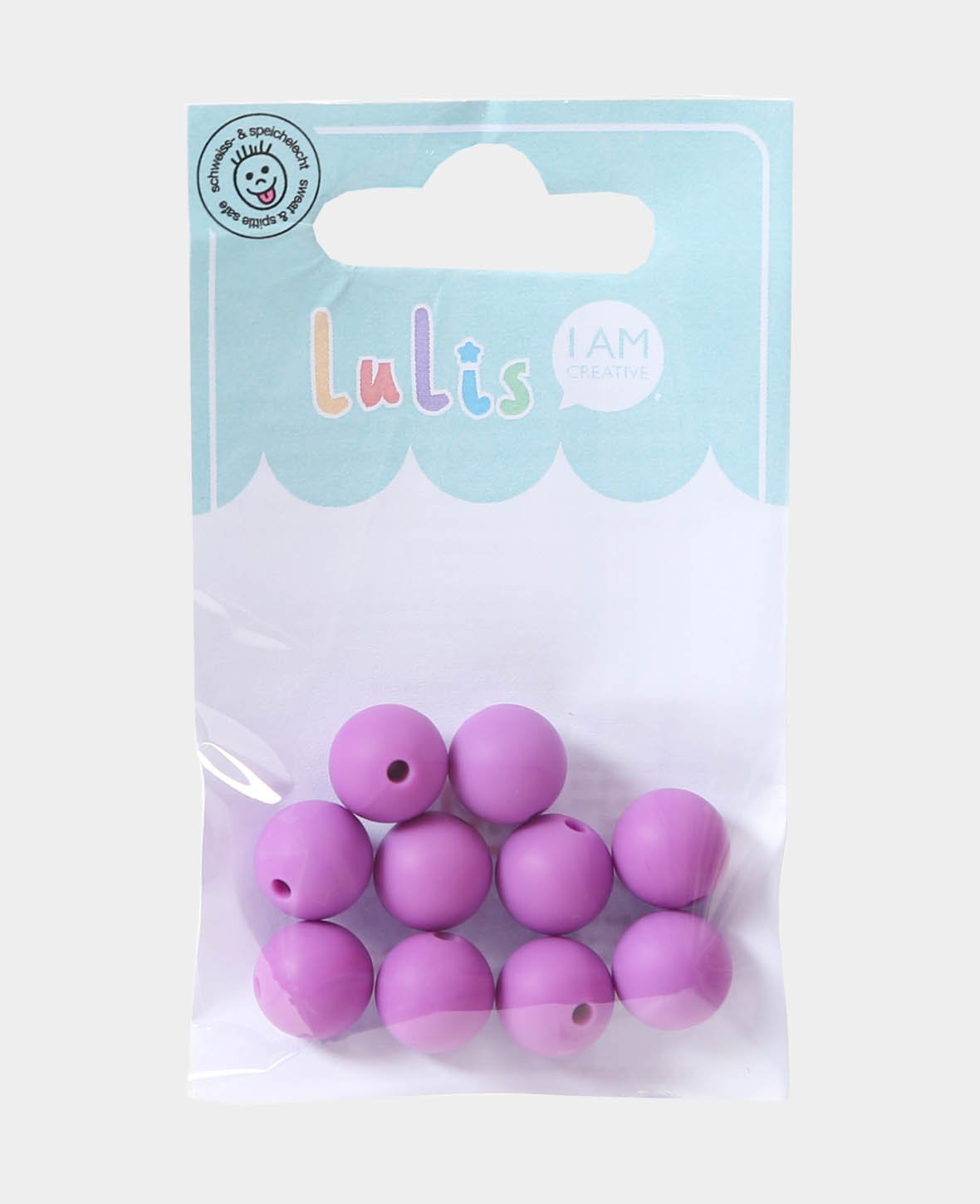 Beads for dummy chains, lilac, ø 1.2 cm, 10 pcs.