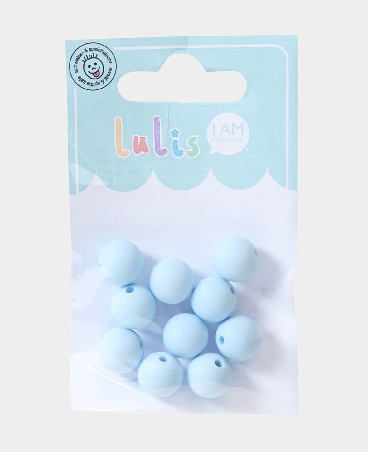 Beads for dummy chains, light blue, ø 1.2 cm, 10 pcs.