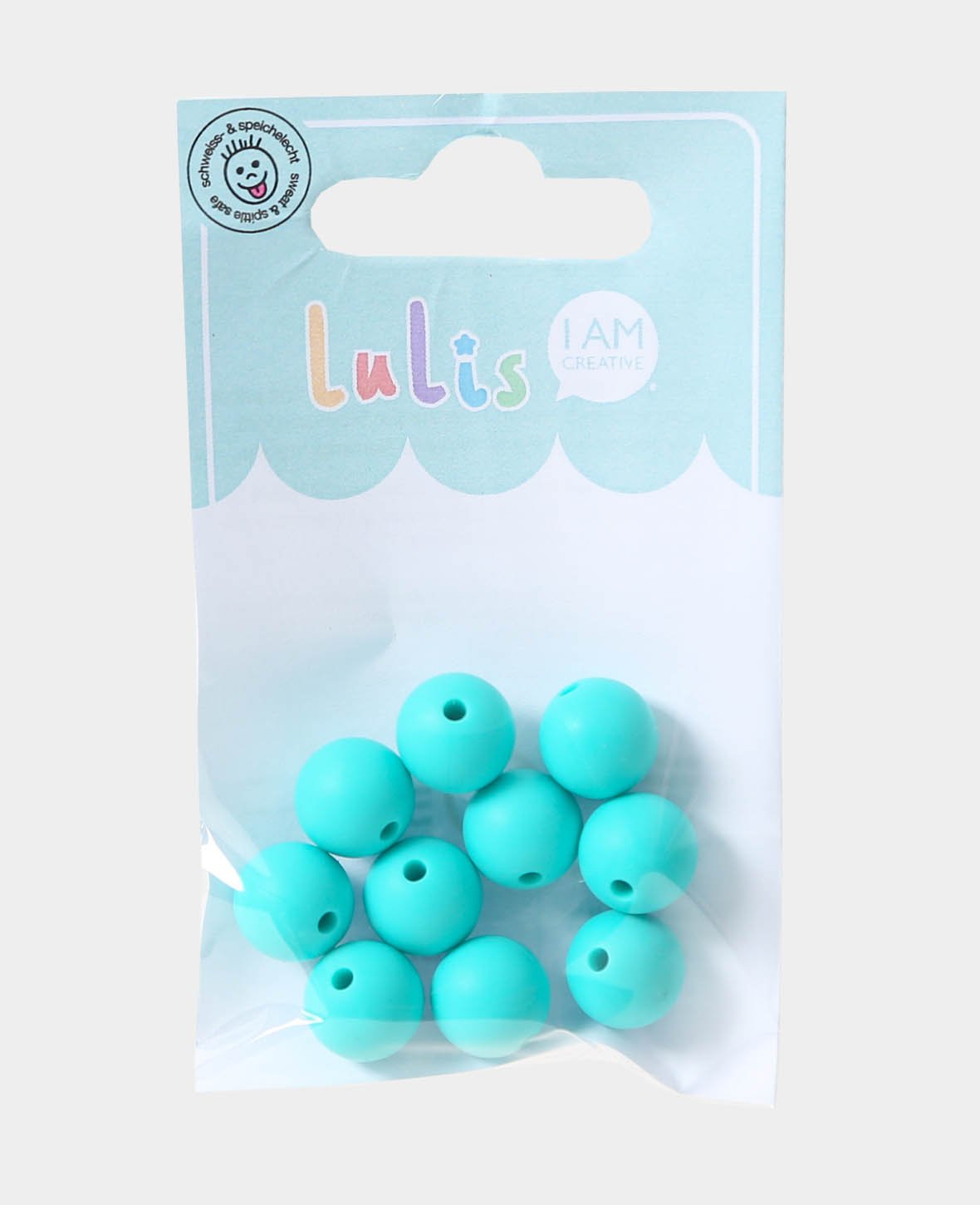 Beads for dummy chains, turquoise, ø 1.2 cm, 10 pcs.