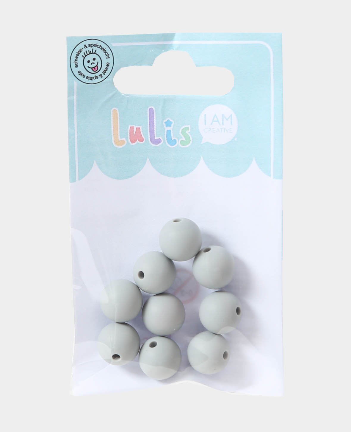 Beads for dummy chains, grey, ø 1.2 cm, 10 pcs.