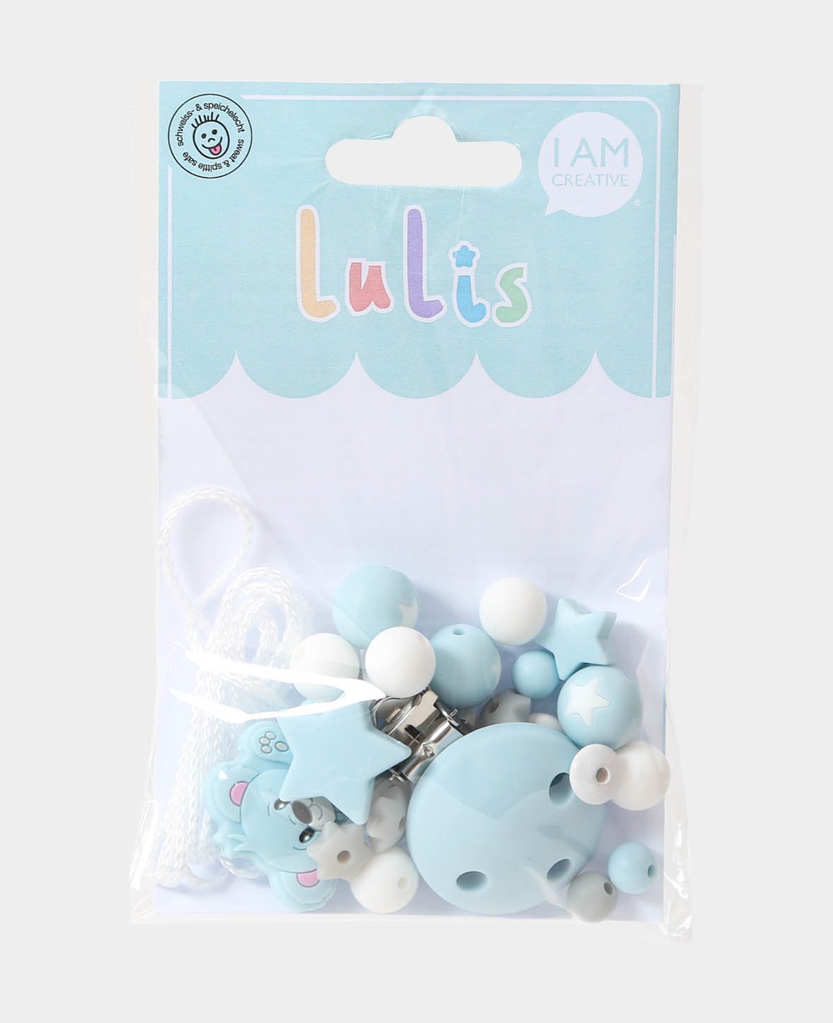 Nuggiketten Set 3, Hellblau, ø 0.8 - 3.5 cm, 18 teilig