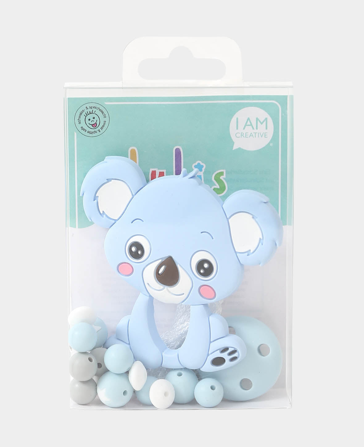 Kit attache-tétine Koala, bleu clair, ø 1 - 9 cm, 22 pièces