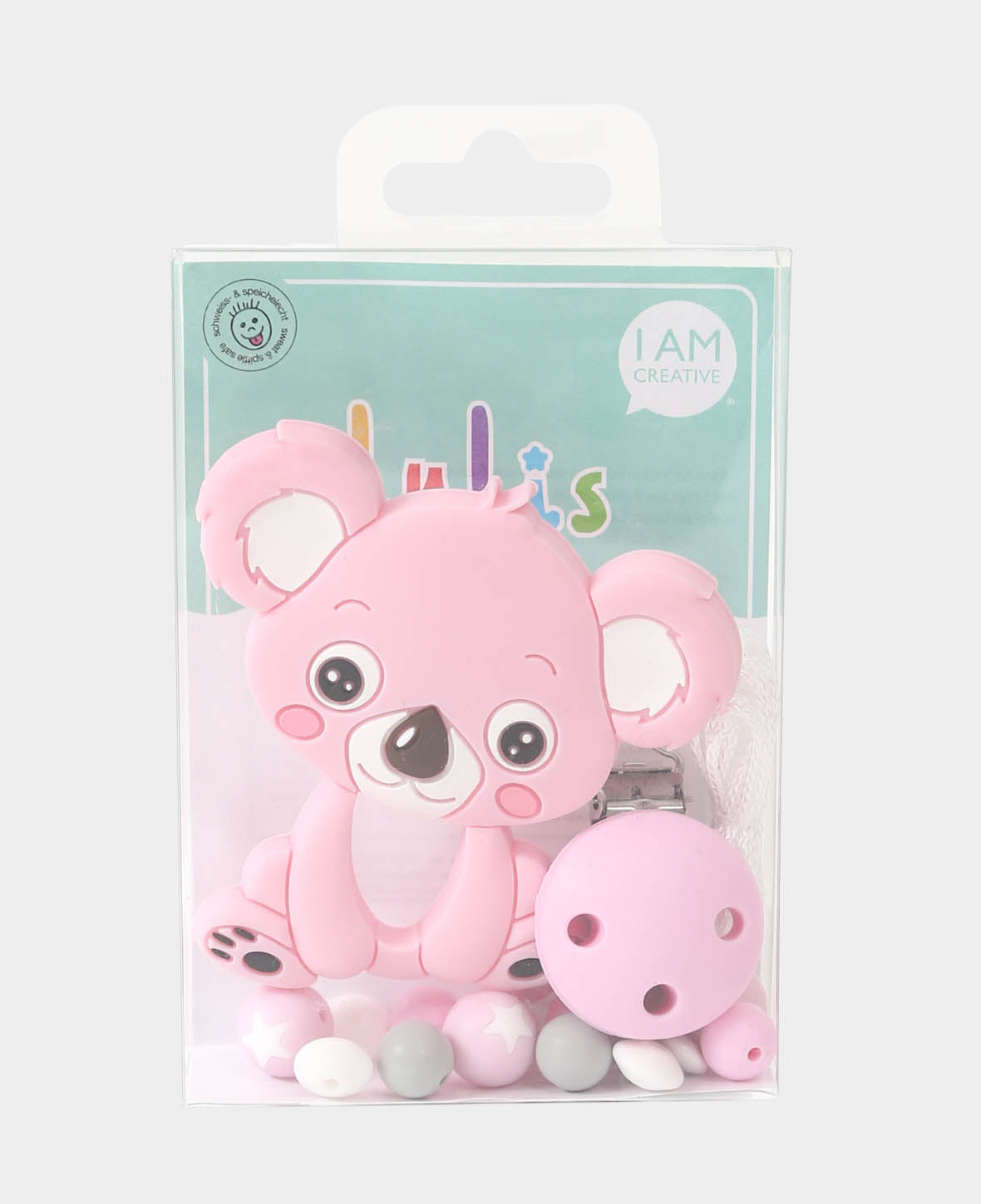Set de chaînes de sucette Koala, rose, ø 1 - 9 cm, 22 pièces