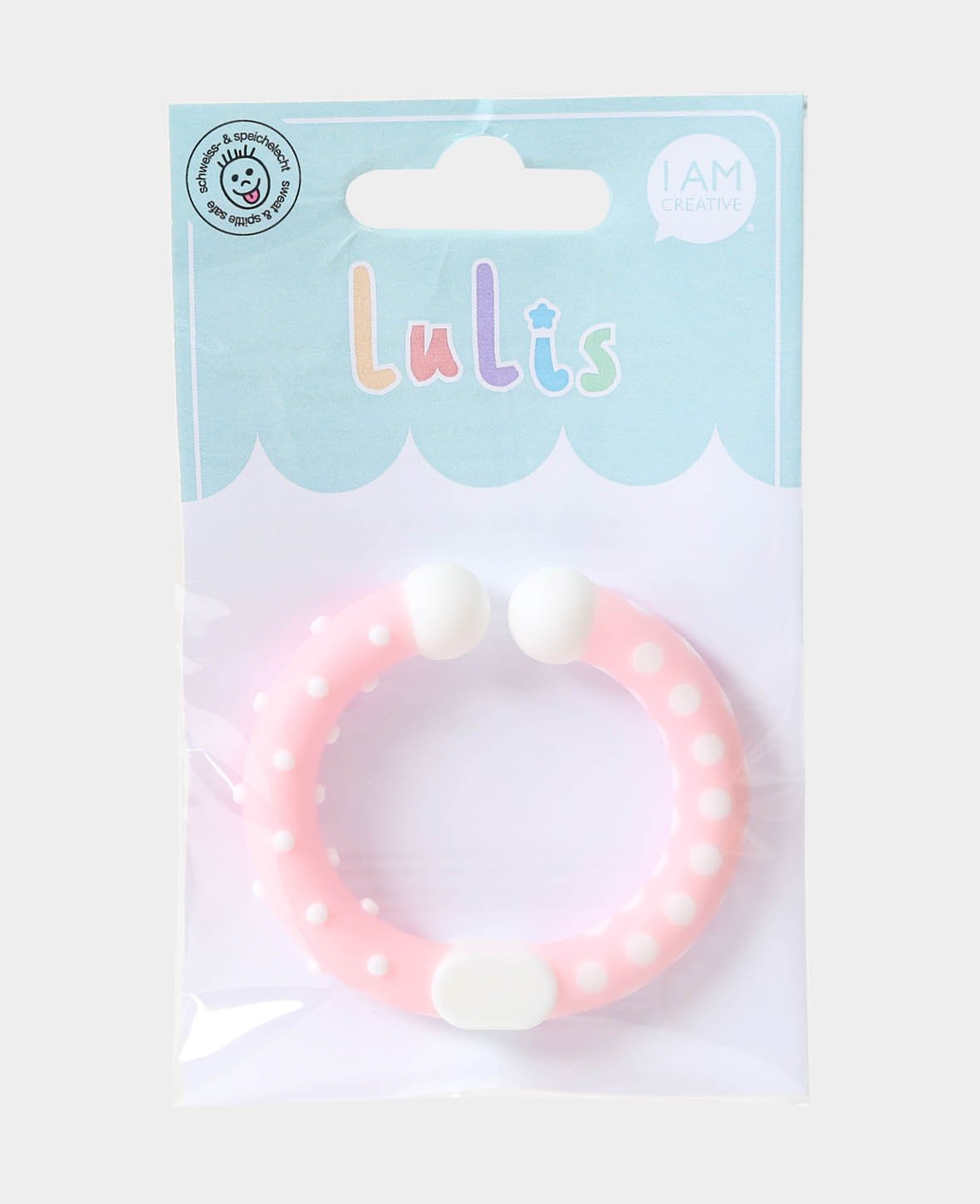Anneau de fixation pour attaches-tétines, Rose, 6 x 1.2 x 6.5 cm