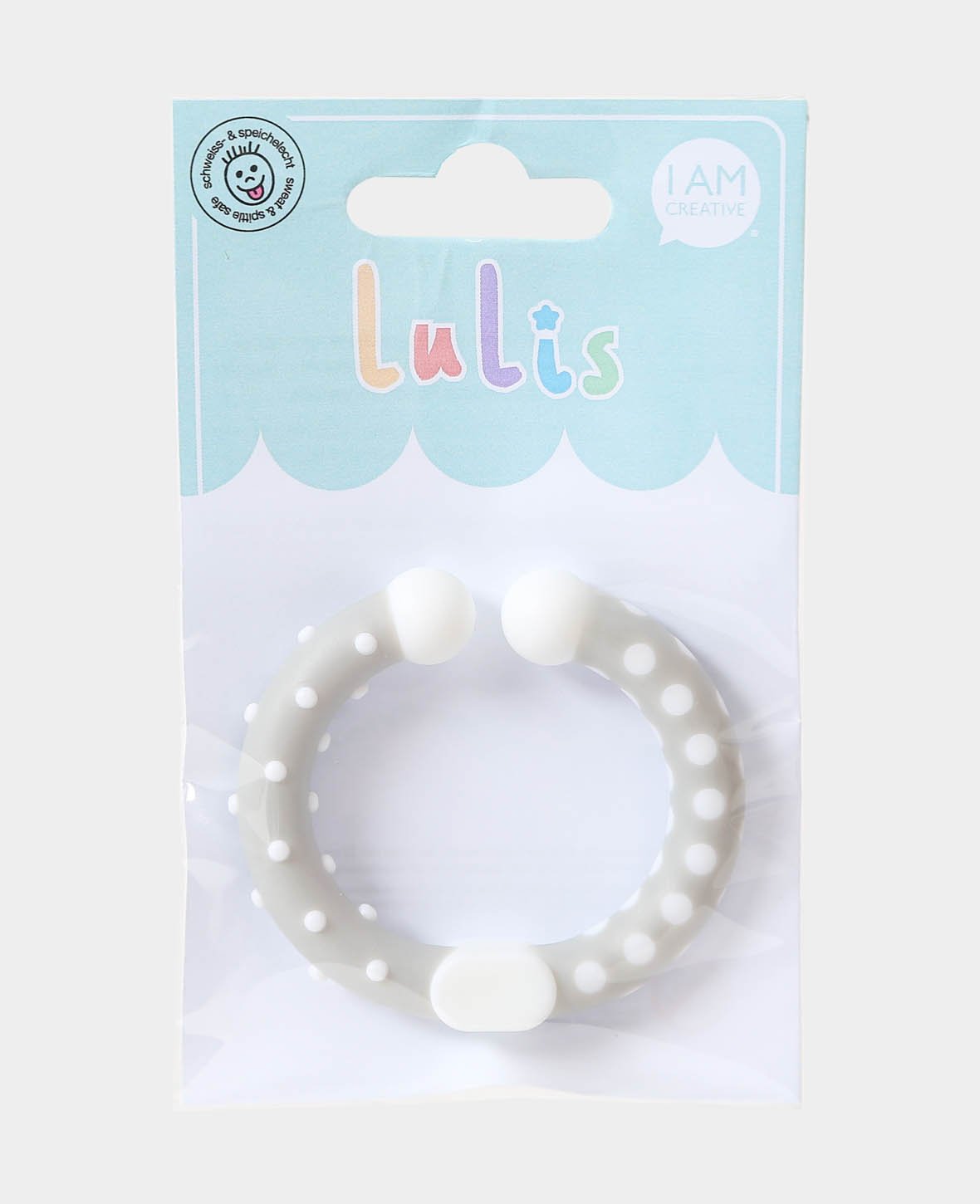 Anneau de fixation pour attaches-sucettes, gris, 6 x 1.2 x 6.5 cm