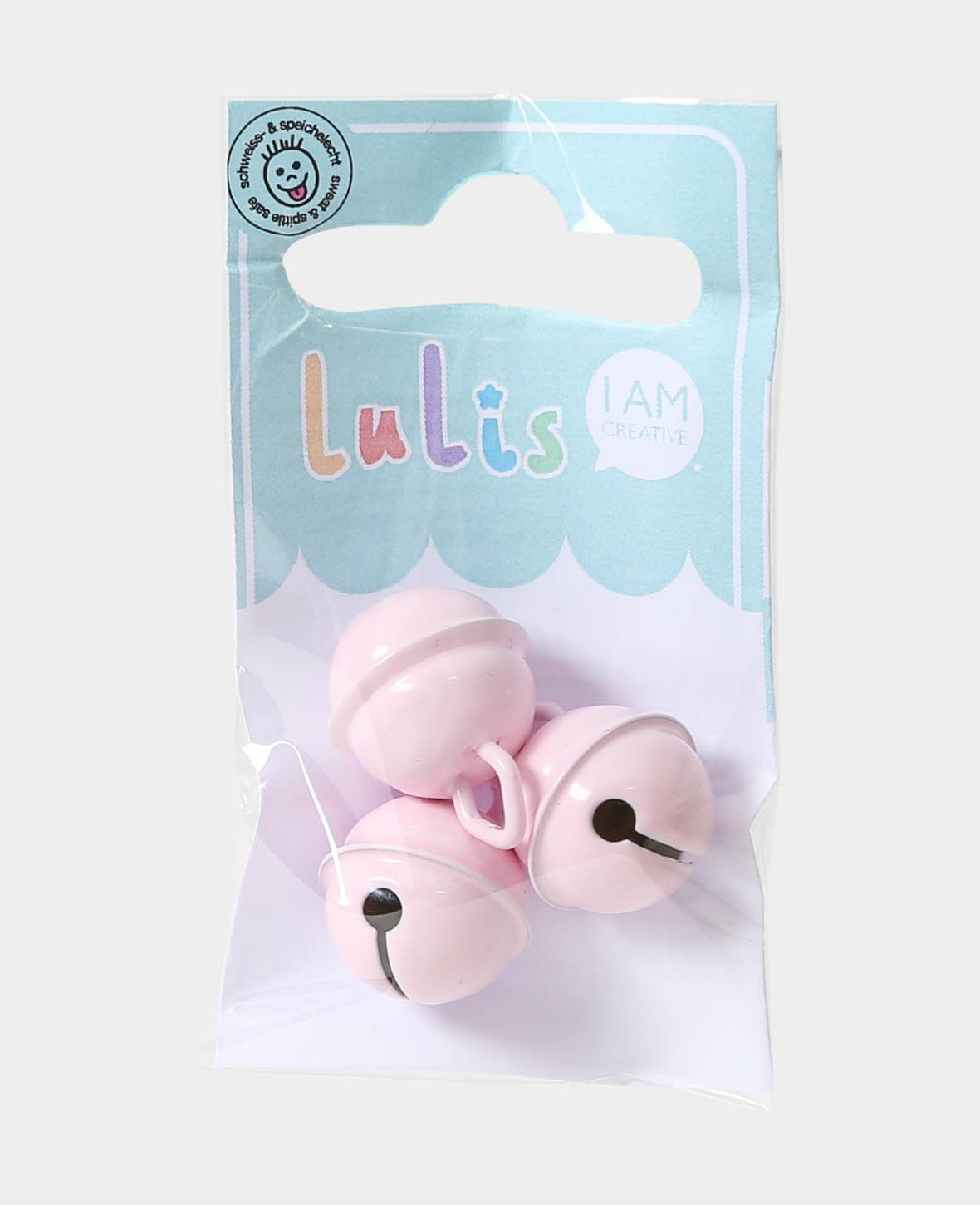 Petites clochettes pour attaches-sucettes, rose clair, ø 1.7 x 2.3 cm, 3 pcs.