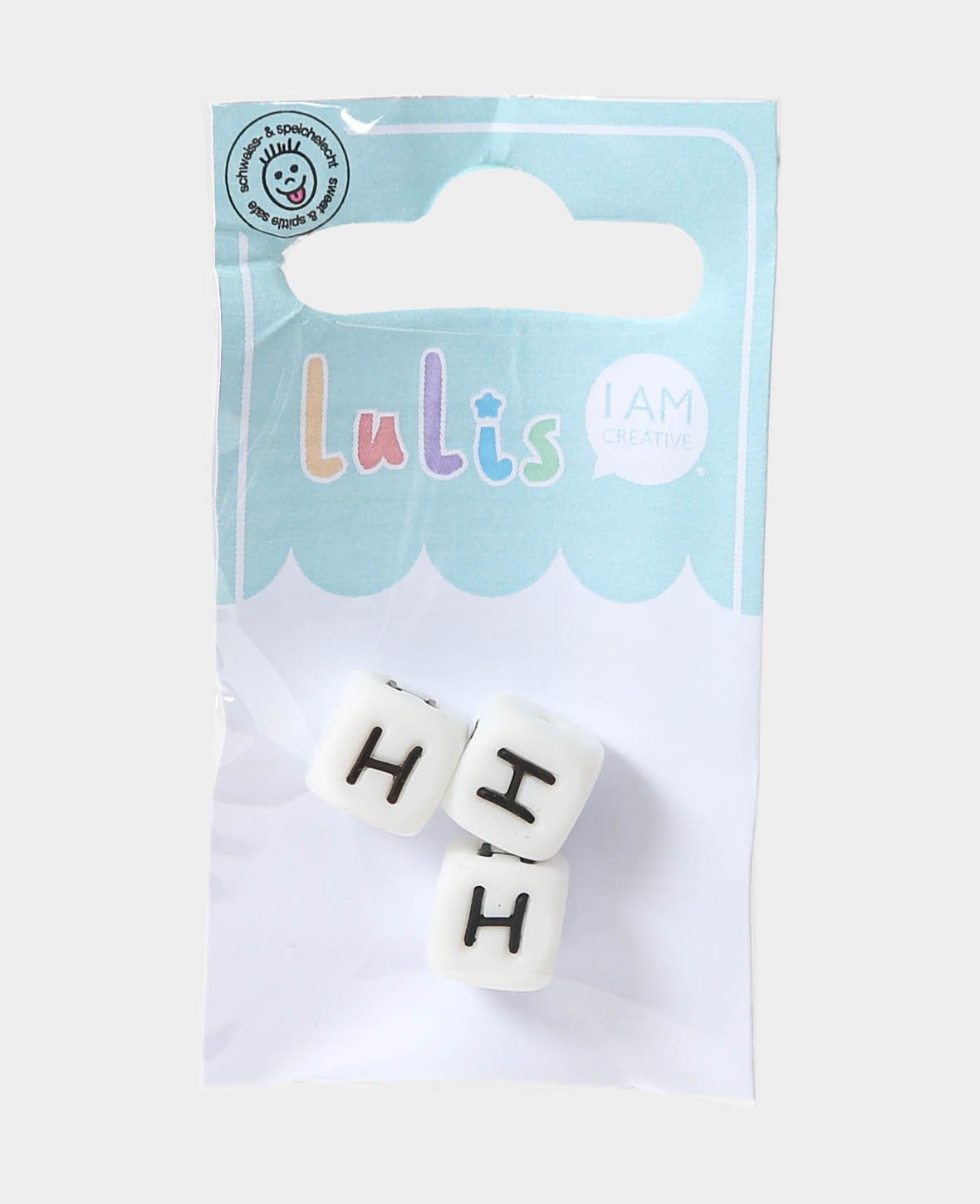 Letters H for pacifier chains, B/W, 1 x 1 cm, 3 pcs.