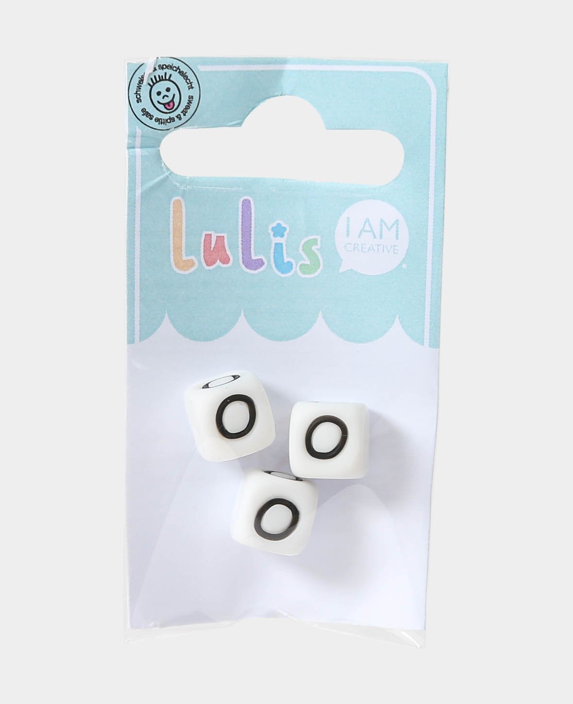 Letters O for pacifier chains, B/W, 1 x 1 cm, 3 pcs.