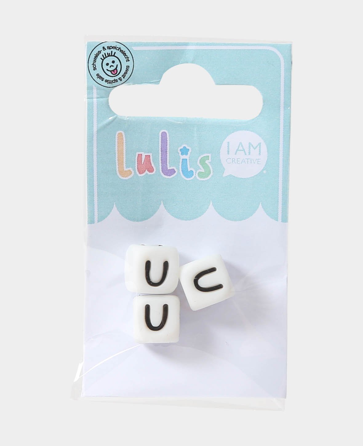 Letters U for pacifier chains, B/W, 1 x 1 cm, 3 pcs.