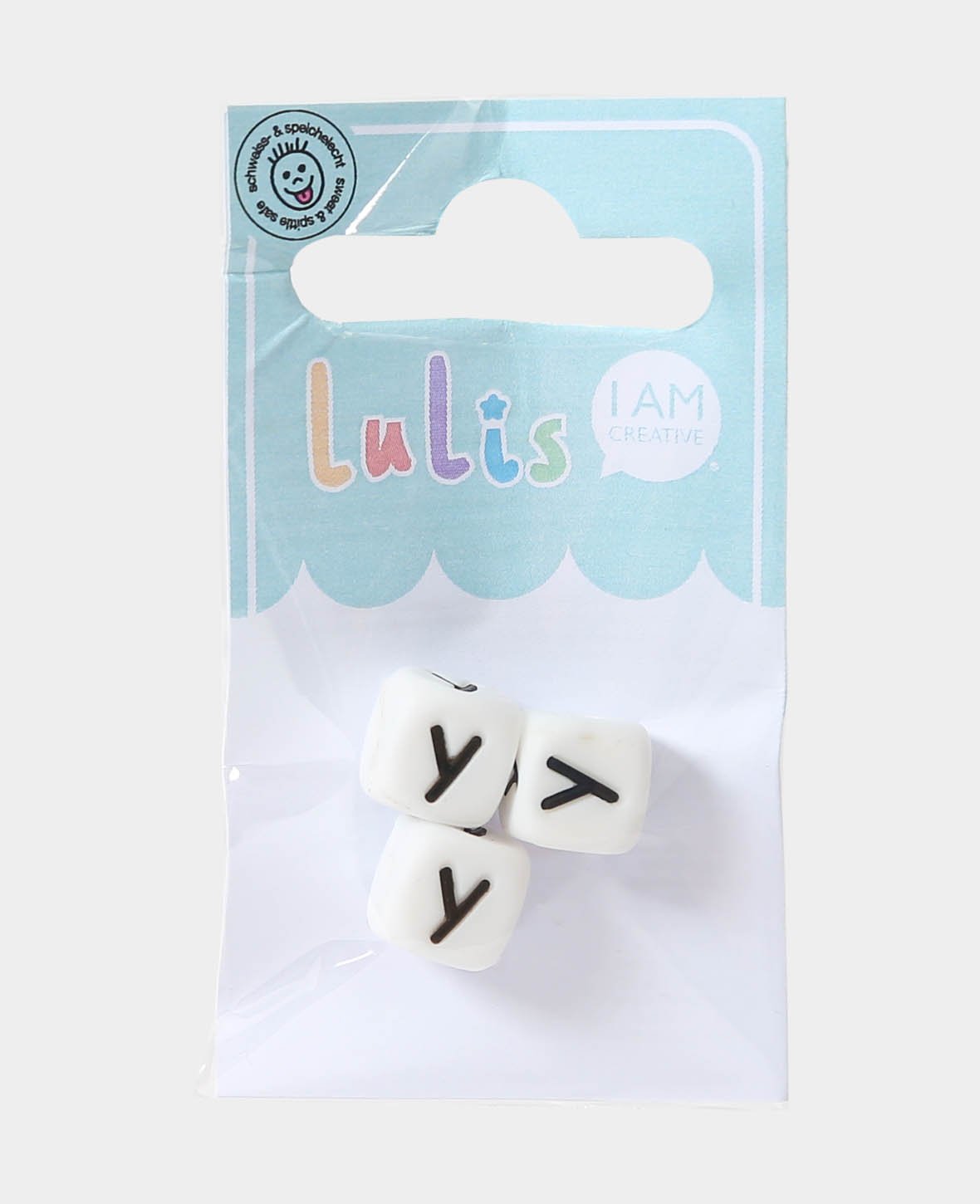 Letter Y for pacifier chains, B/W, 1 x 1 cm, 3 pcs.