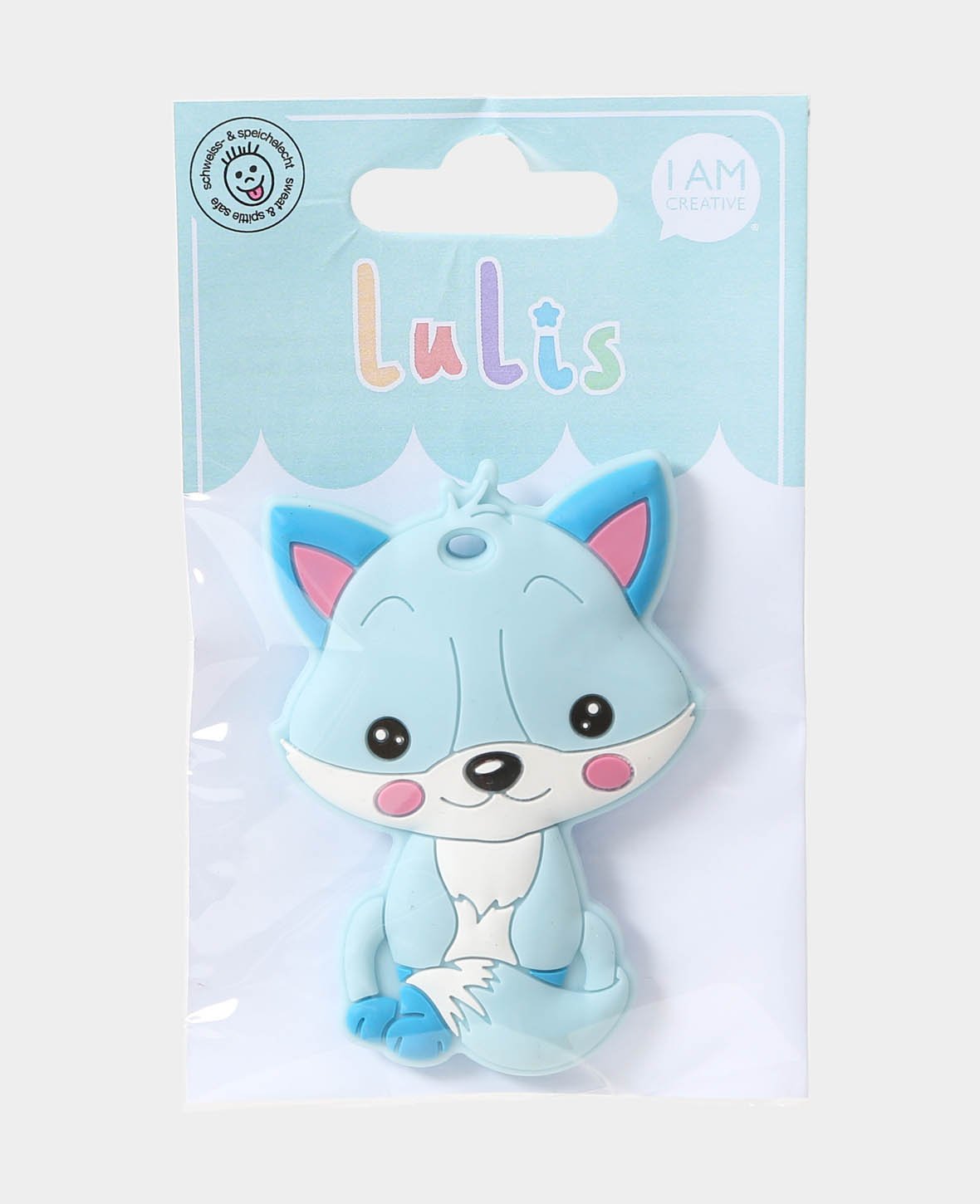 Renard pour attaches-sucettes, bleu clair, 5,5 x 1,7 x 8 cm, 1 pc.