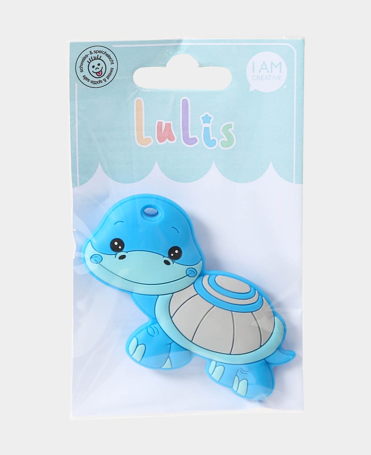 Tortue pour attache-sucette, bleue, 8 x 1.5 x 6 cm, 1 pièce.