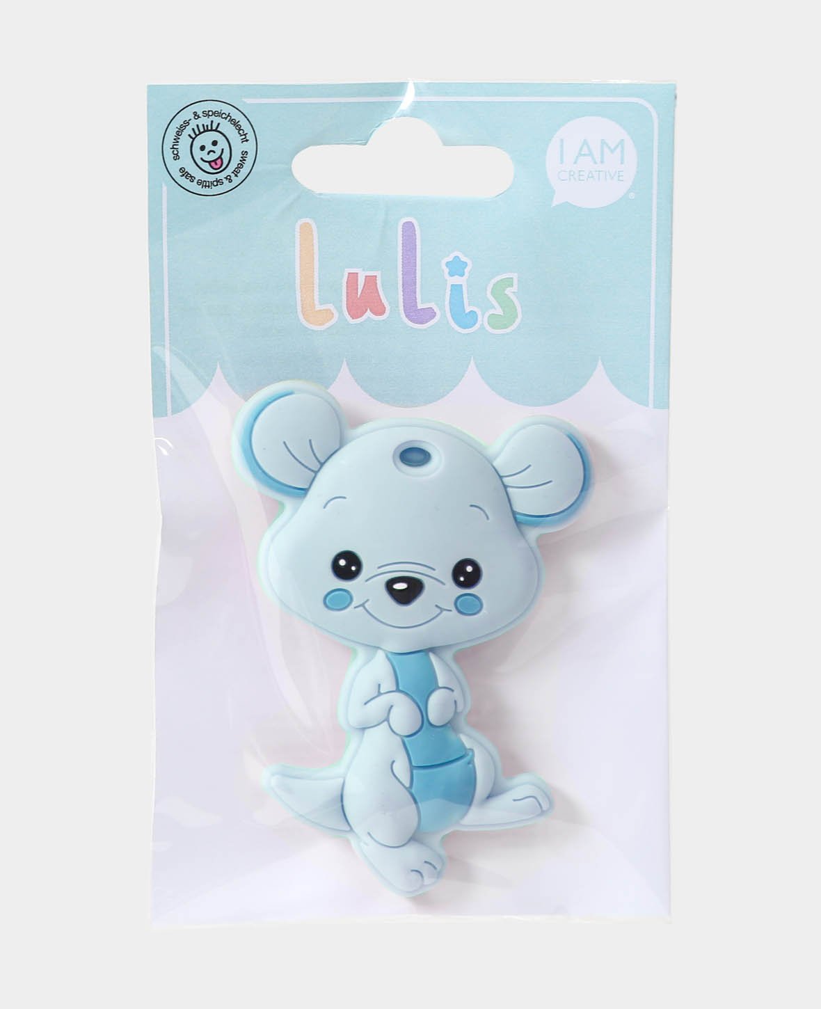 Kangourou pour attaches-lolettes, bleu clair, 5.5 x 1.5 x 8 cm, 1 pce.