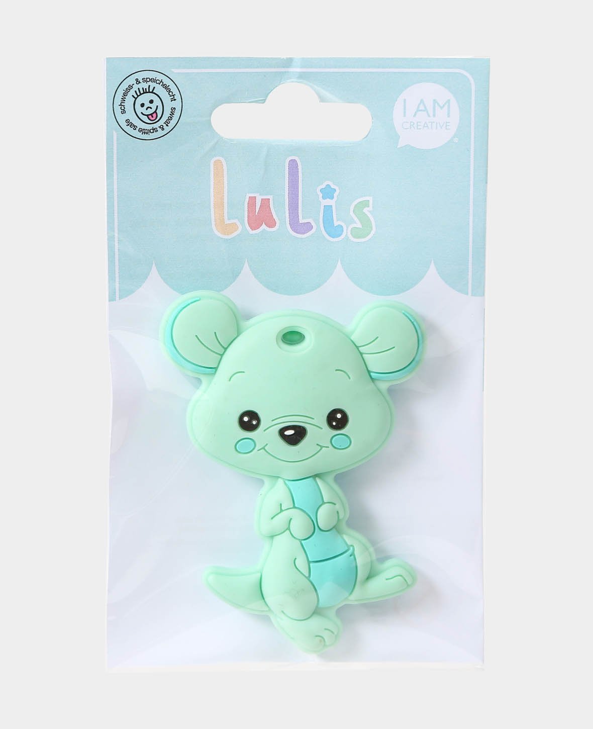 Kangourou pour attaches sucettes, menthe, 5.5 x 1.5 x 8 cm, 1 pc