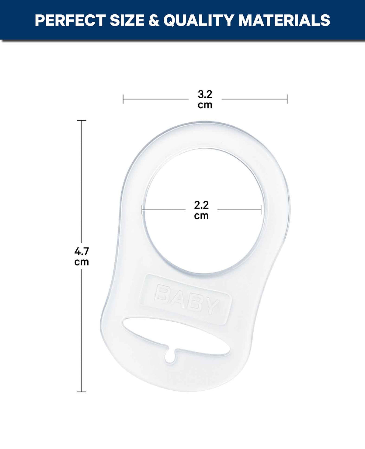 Anneau en silicone pour attache-tétine, transparent, 4.7 x 3.2 cm, 5 pièces