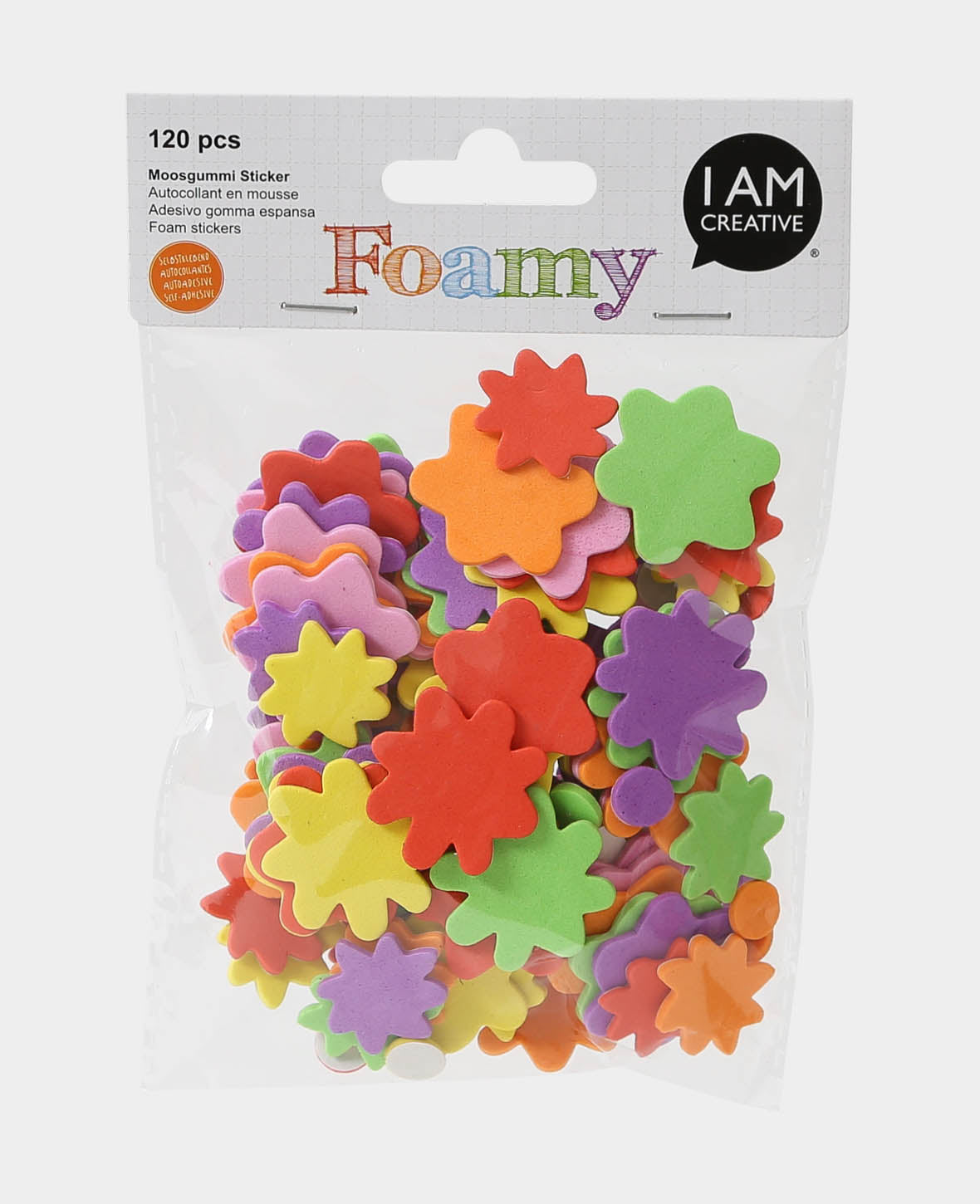 Autocollants en mousse Fleurs, ø 2-3 cm, 120 pces.
