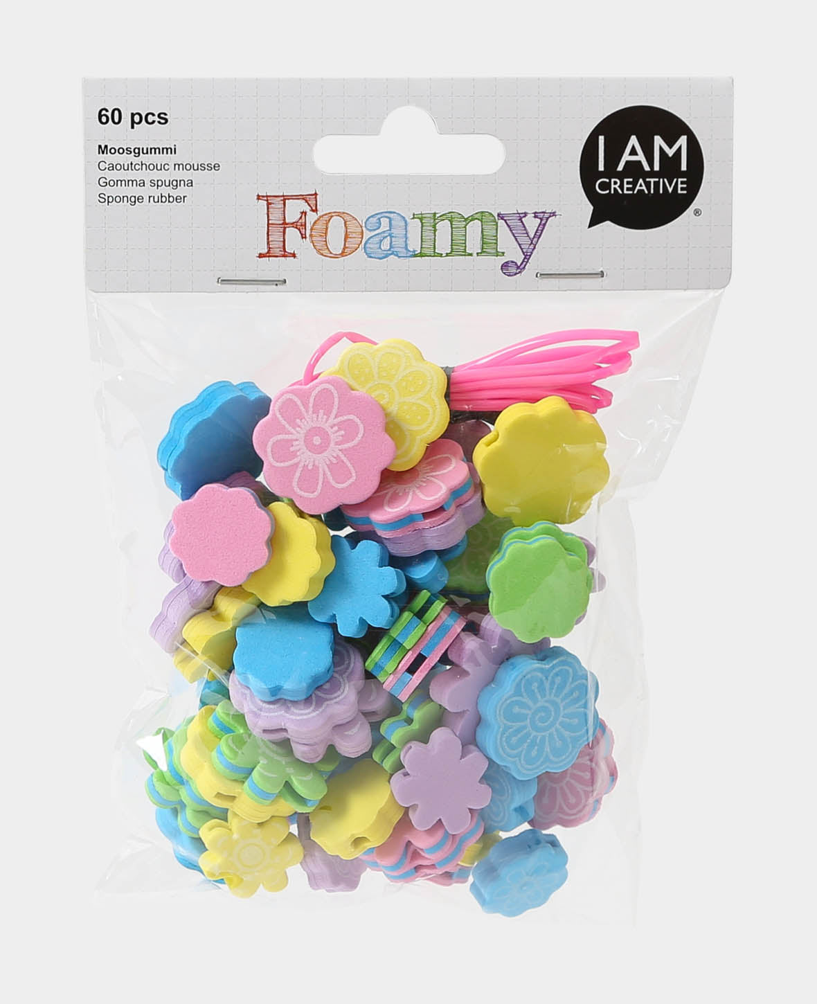 Autocollants en mousse perles de fleurs, 60 pièces
