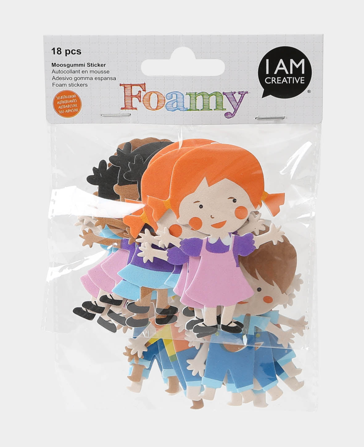 Autocollants en mousse Enfants, 5,5 x 8,5 cm, 18 p.