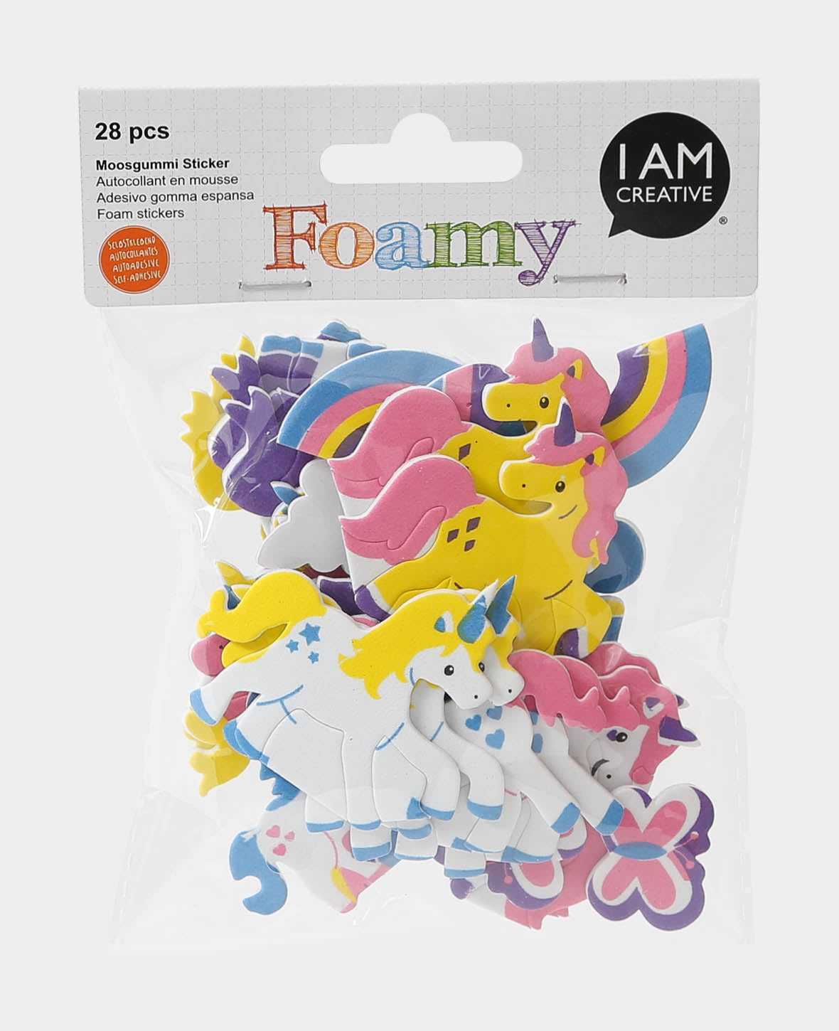 Autocollants en mousse licorne, 4,5 x 6 cm, 28 pces