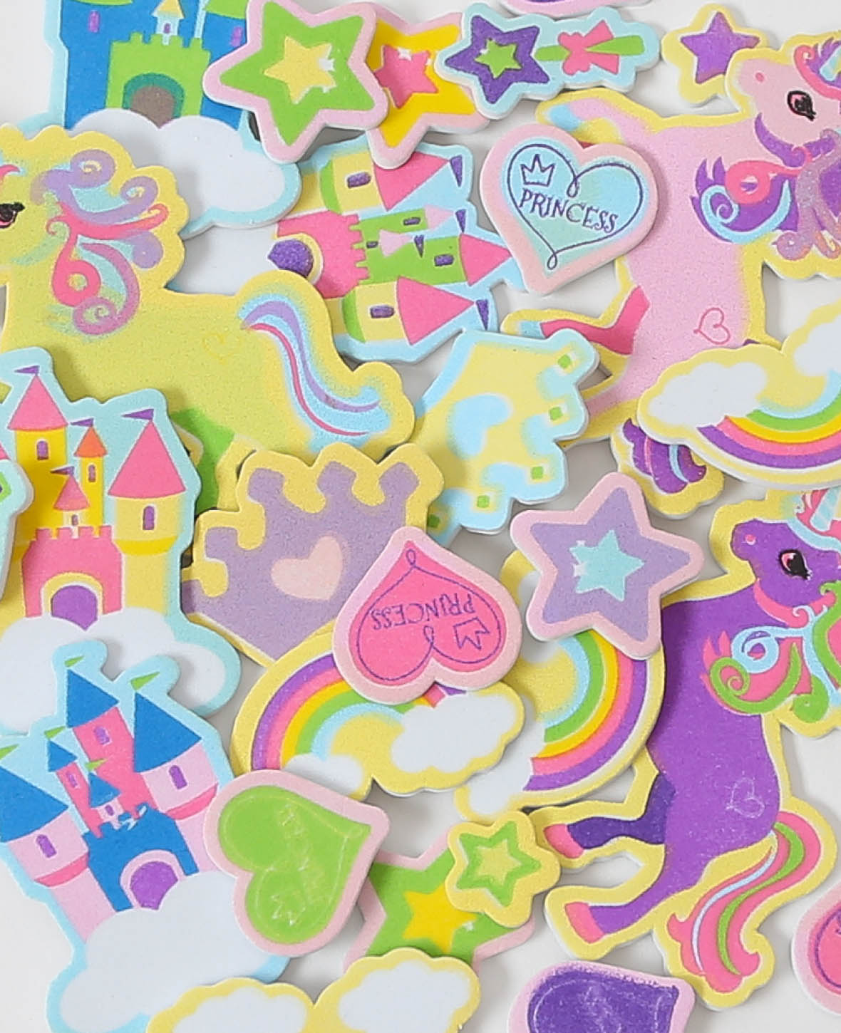 Autocollants en mousse monde des fées, 1,5-7,5 cm, 51 pièces
