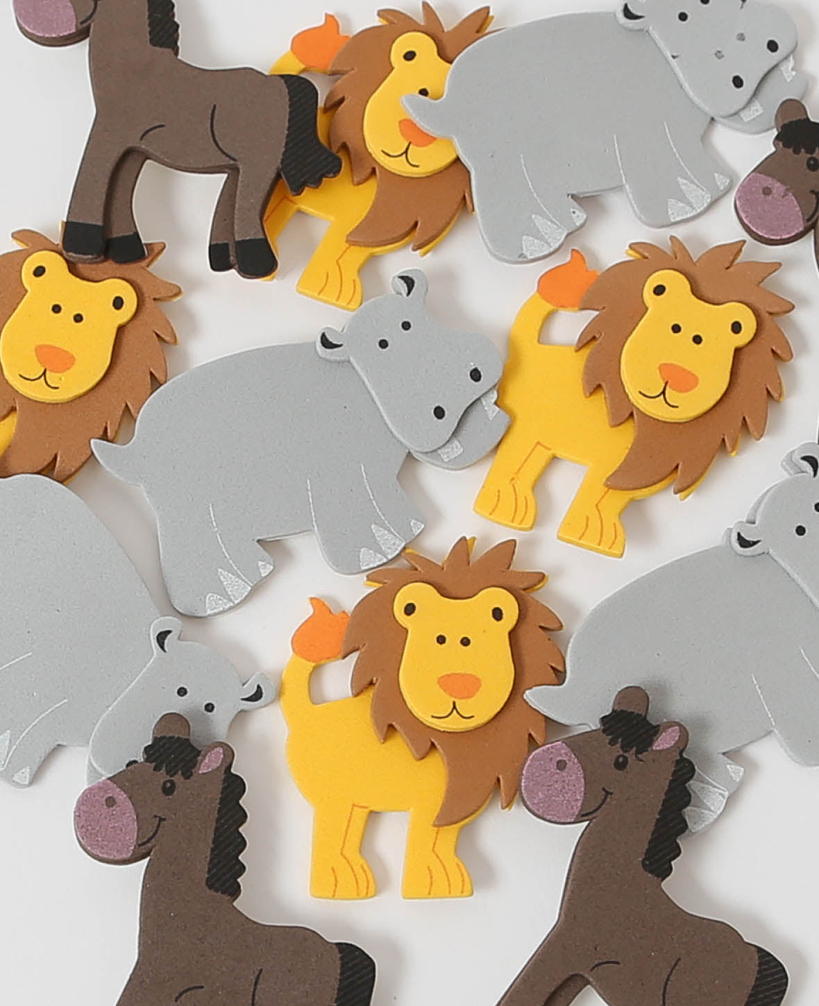 Stickers en mousse Animaux sauvages II, 5,5-6 cm, 12 pces