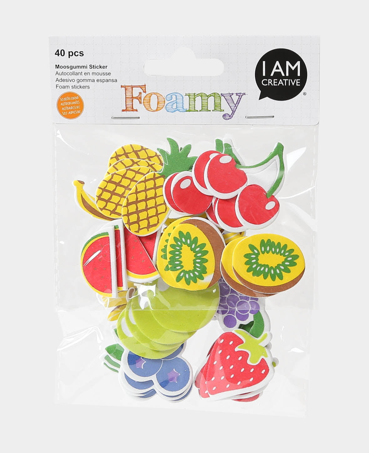 Stickers en mousse fruits, 3-5,2 cm