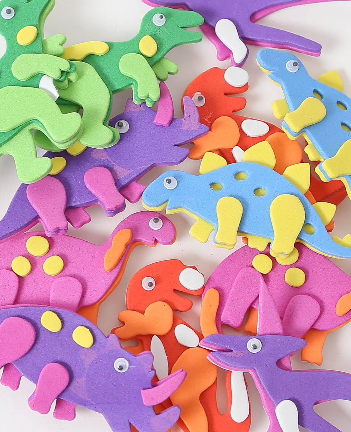 Stickers en mousse dinosaures, 7 x 3 cm, 12 pces