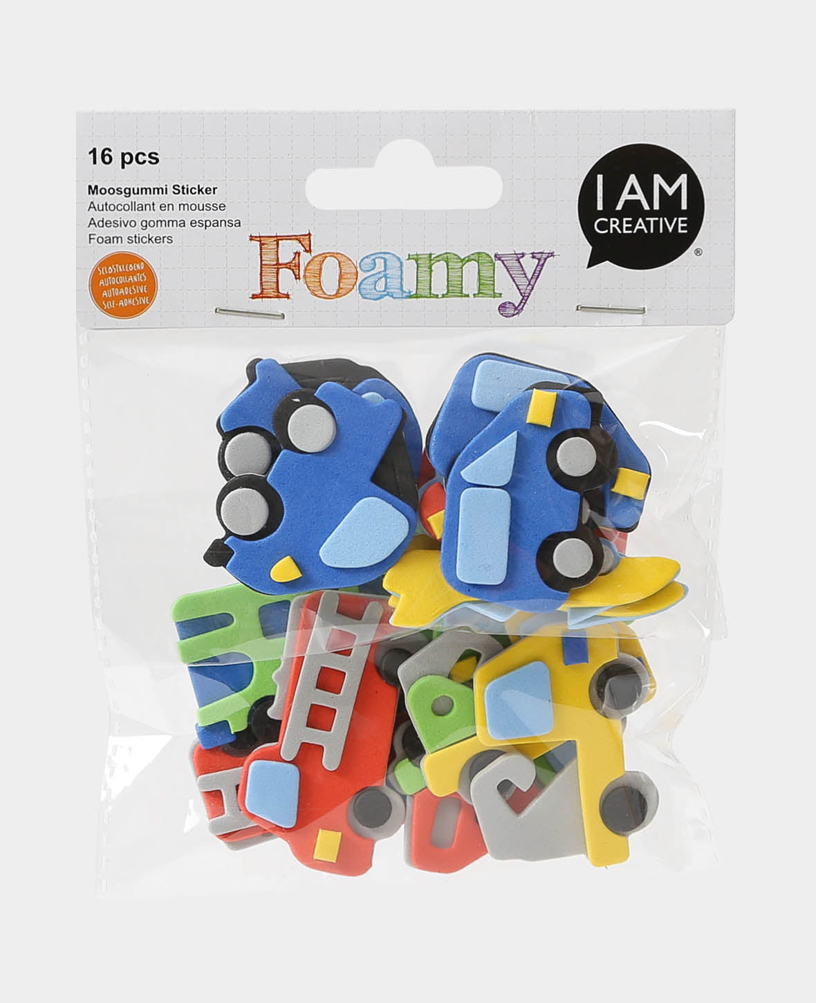 Foam Rubber Stickers Cars III, 3.5-4.5 cm, 16 pcs.