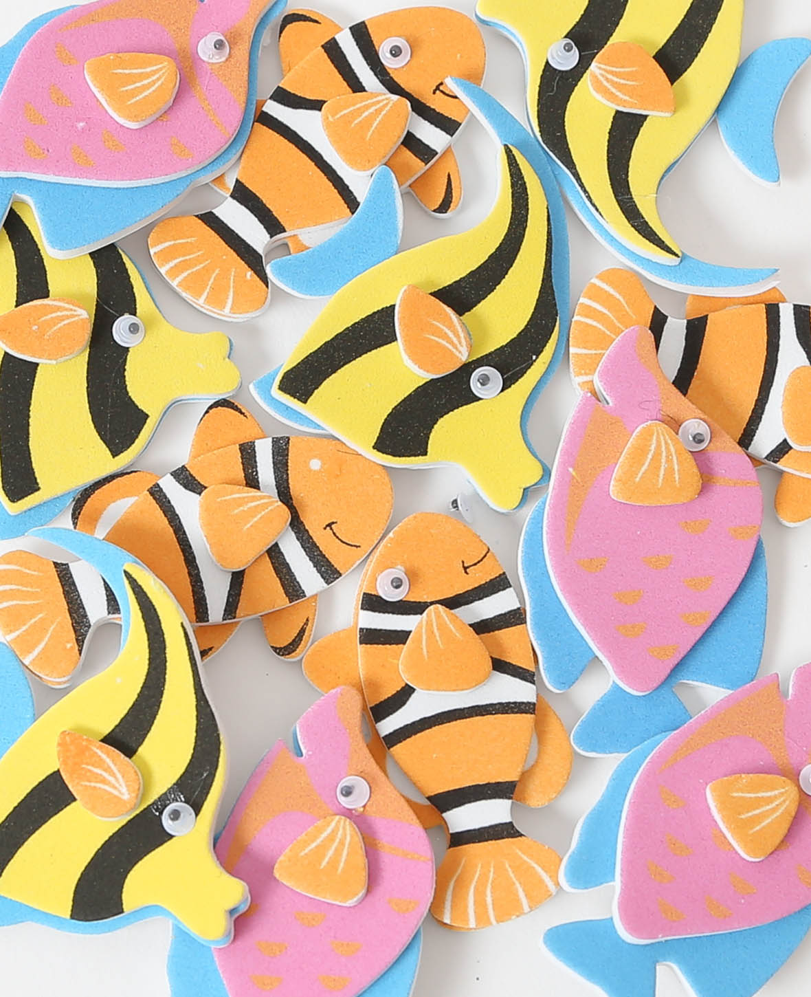 Moosgummi Sticker Fische, 5 x 3 cm, 12 Stk.