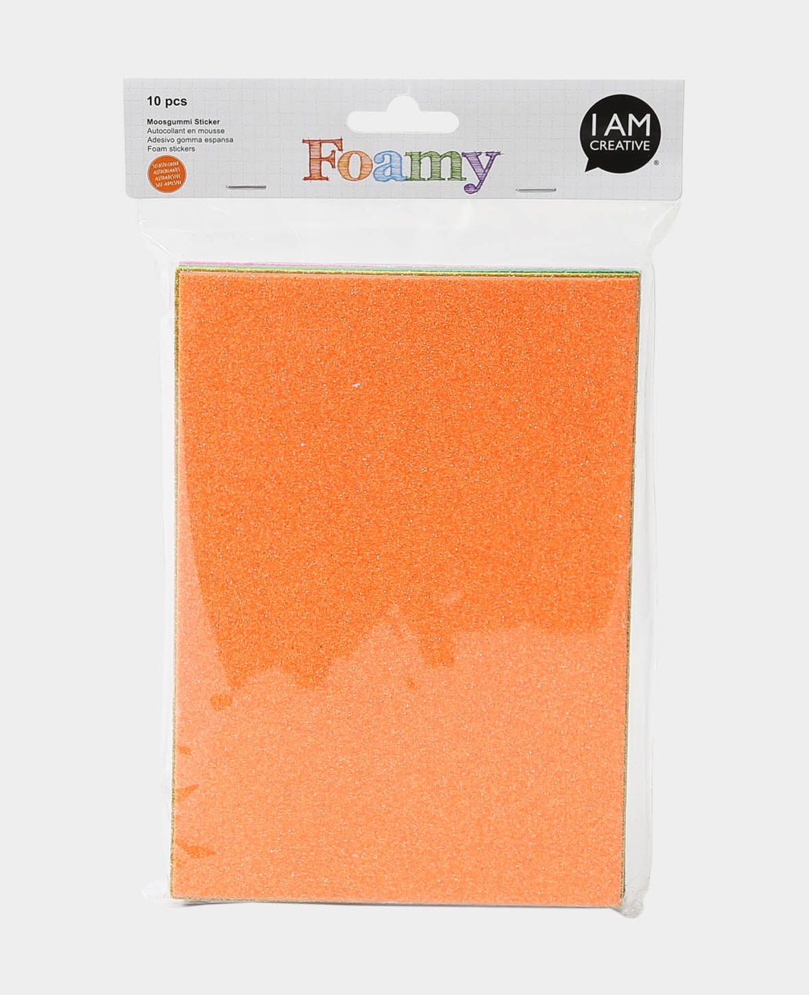 Moosgummi A5 Platten Glitter, selbstklebend, 10 Stk.