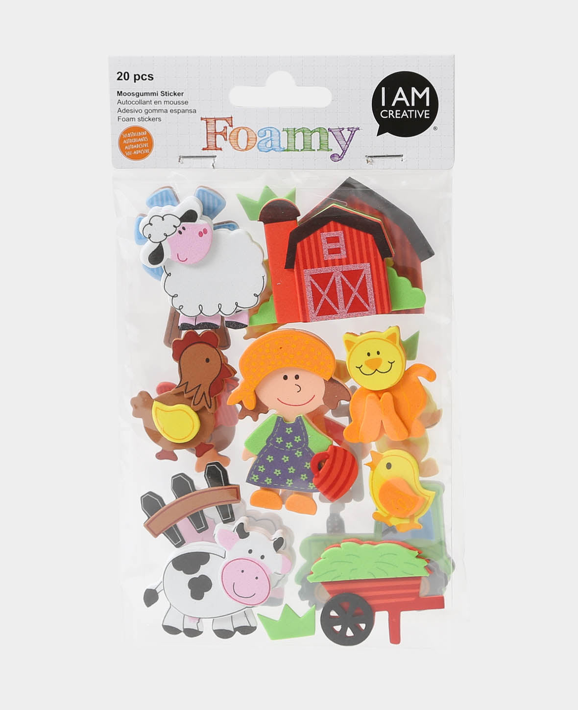 Foam Rubber 3D Farm, approx. 2-6 cm, 20 pcs.