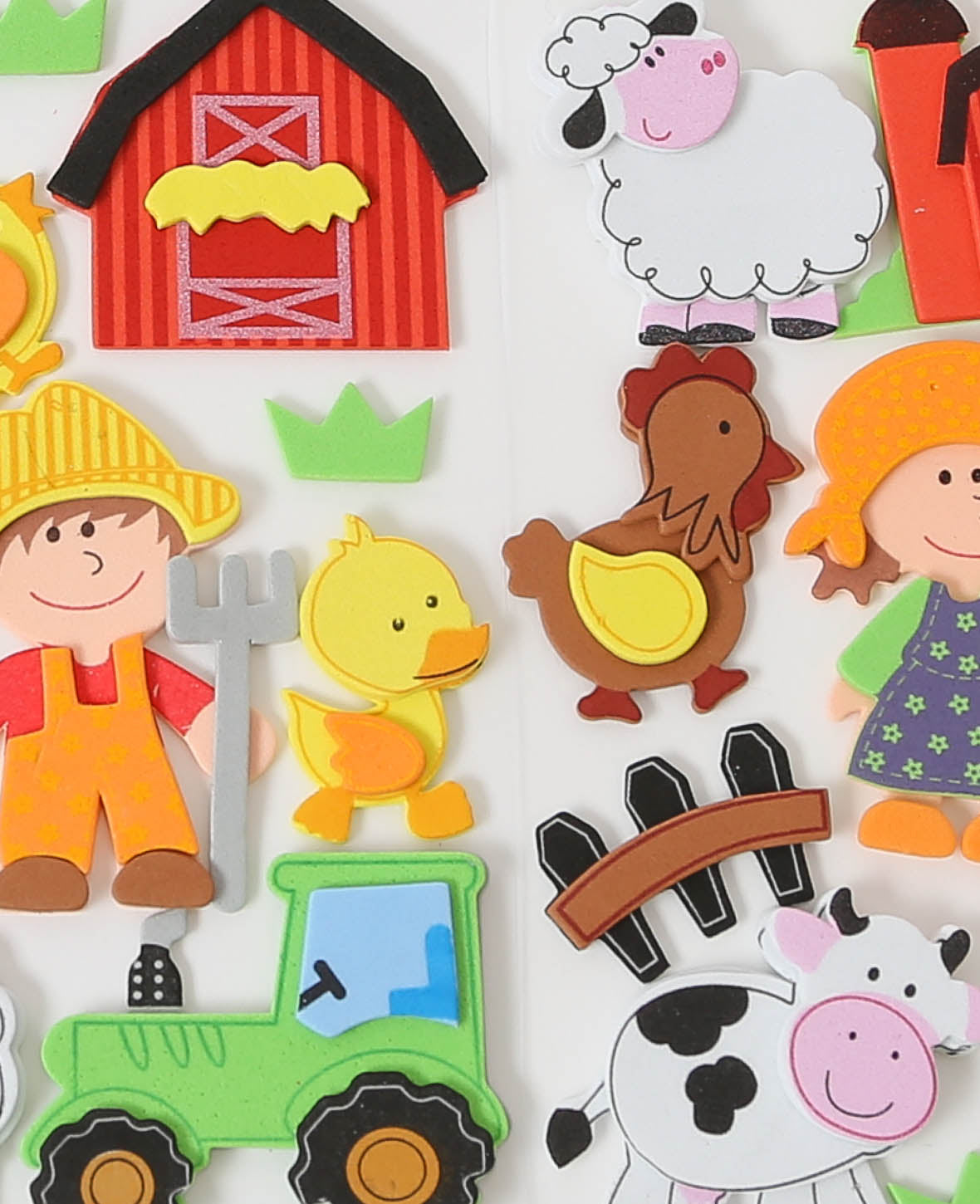 Foam Rubber 3D Farm, approx. 2-6 cm, 20 pcs.