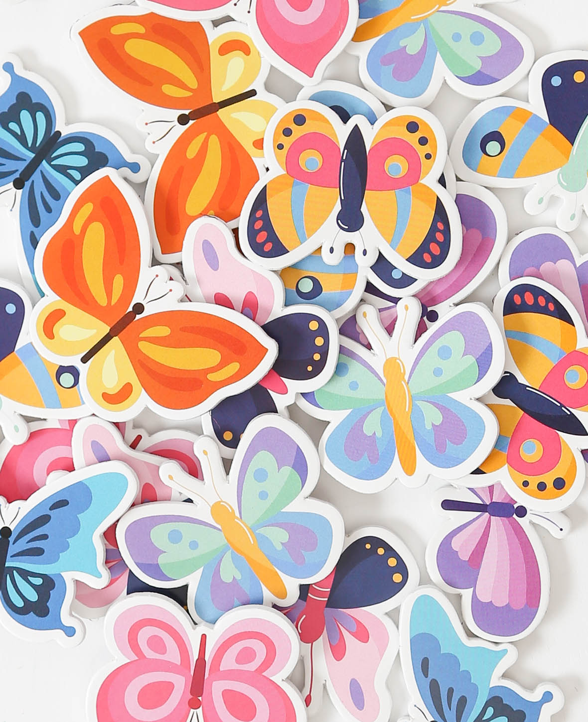 Foam Rubber Butterflies, approx. 3.5 x 4 cm, 21 pcs.