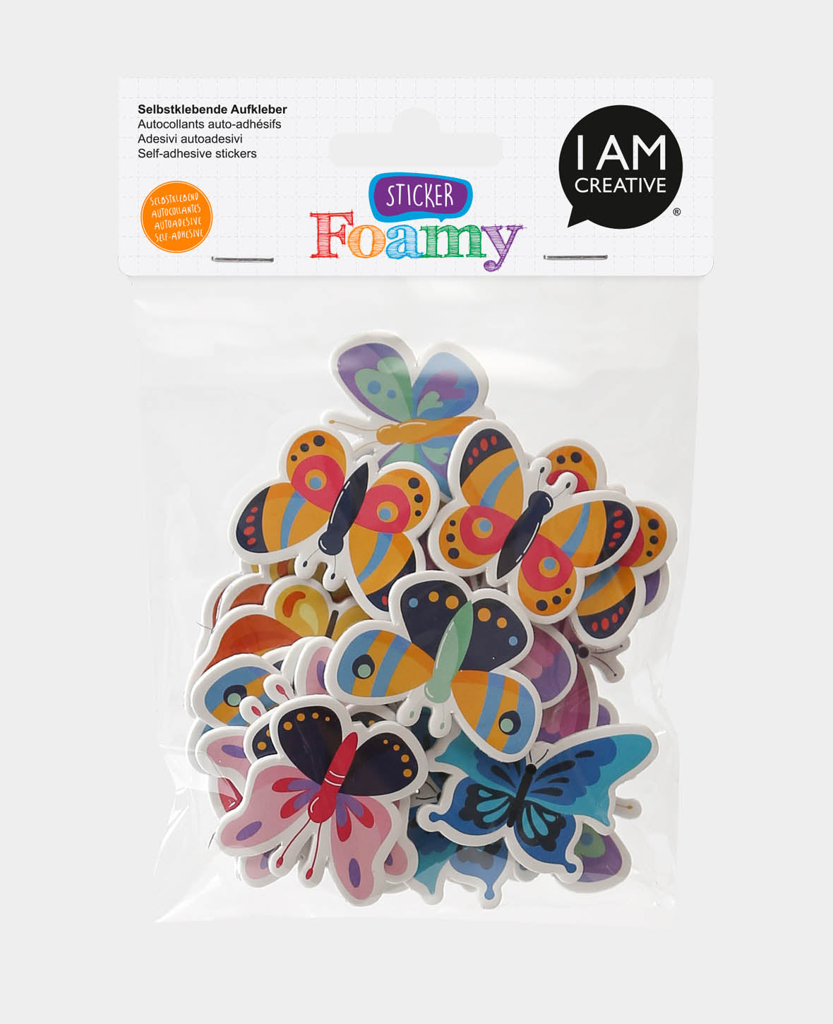 Foam Rubber Butterflies, approx. 3.5 x 4 cm, 21 pcs.