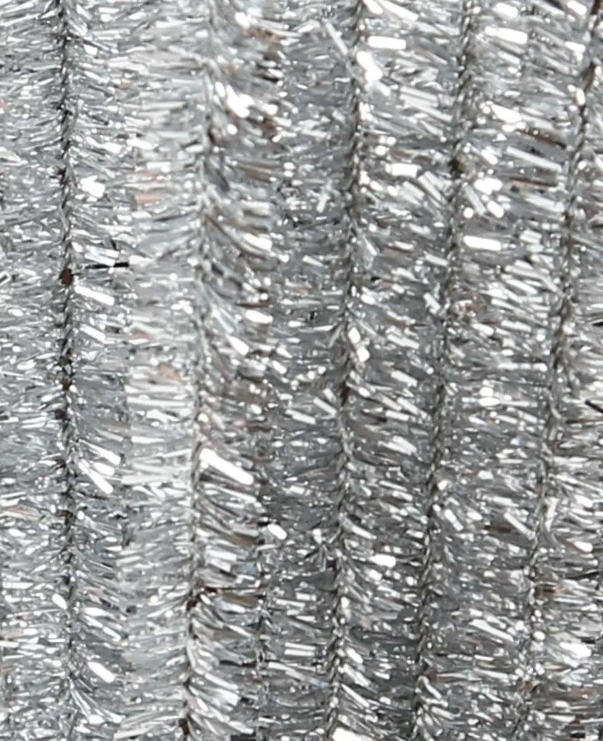 Tiges chenille, argent, ø 9 mm x 50 cm, 10 pièces