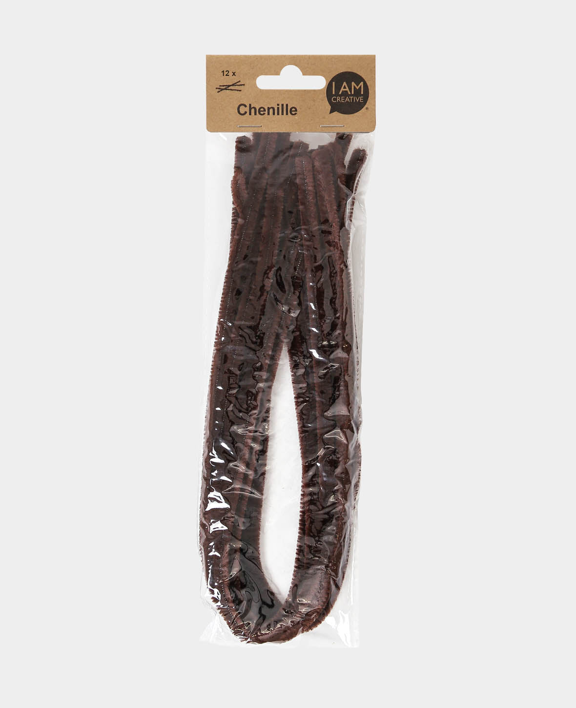 Fil chenille / cure-pipe, marron, ø 9 mm x 50 cm, 12 pièces