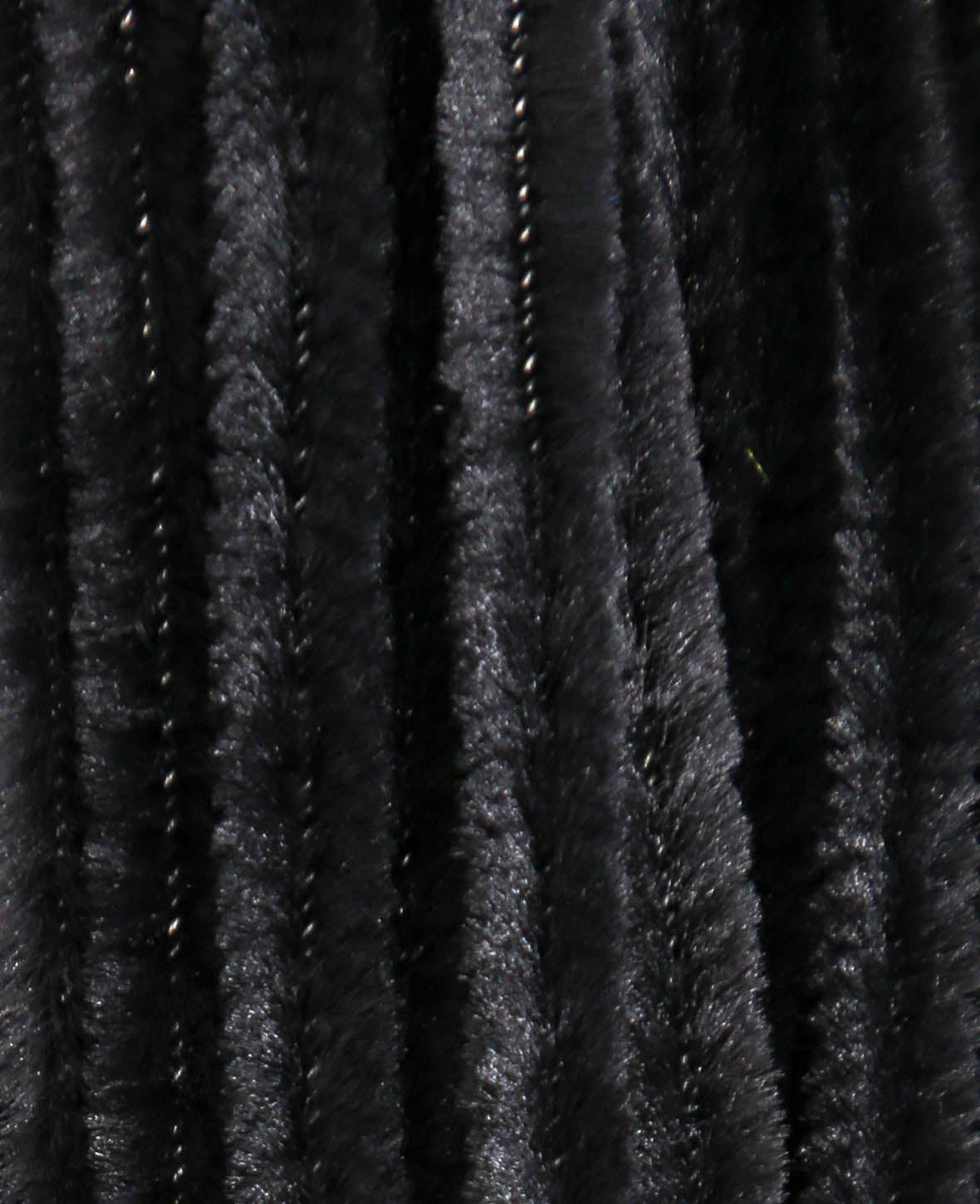 Fil chenille / cure-pipe, noir, ø 9 mm x 50 cm, 12 pièces