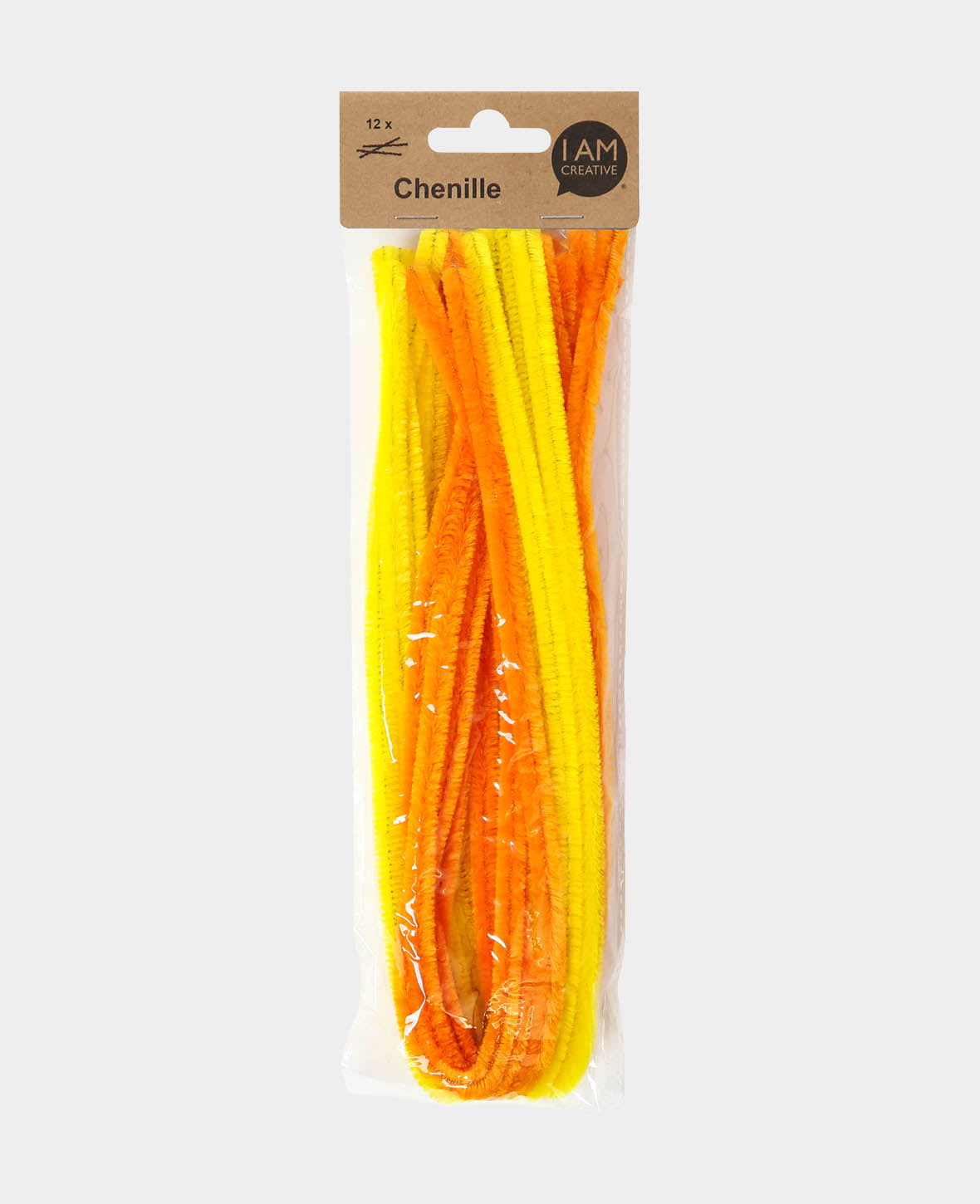 Chenille/cure-pipes, mélange jaune, ø 9 mm x 50 cm, 12 pièces
