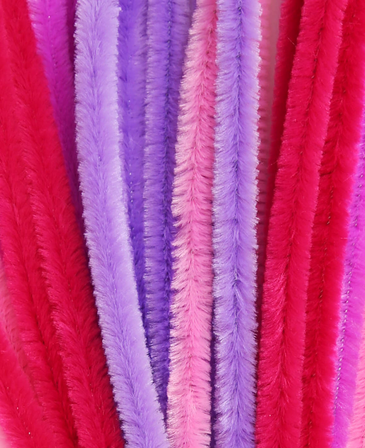 Fil chenille / cure-pipes, mélange de roses, ø 9 mm x 50 cm, 12 pièces