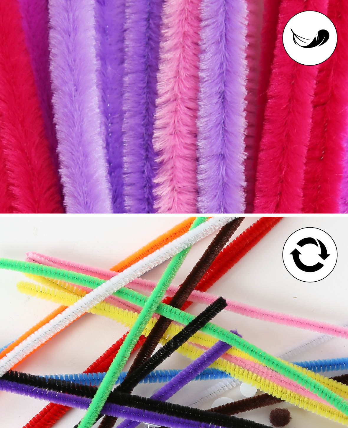 Pipe Cleaners, Assorted Colors, ø 3 mm x 15 cm, 100 pcs