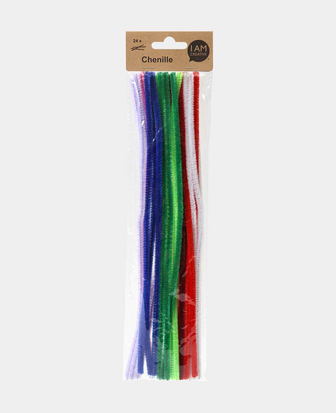 Fils chenille / cure-pipes, multicolore, ø 6 mm x 30 cm, 24 pièces