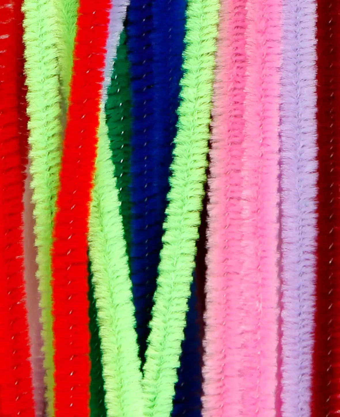 Fils chenille / cure-pipes, multicolore, ø 6 mm x 30 cm, 24 pièces