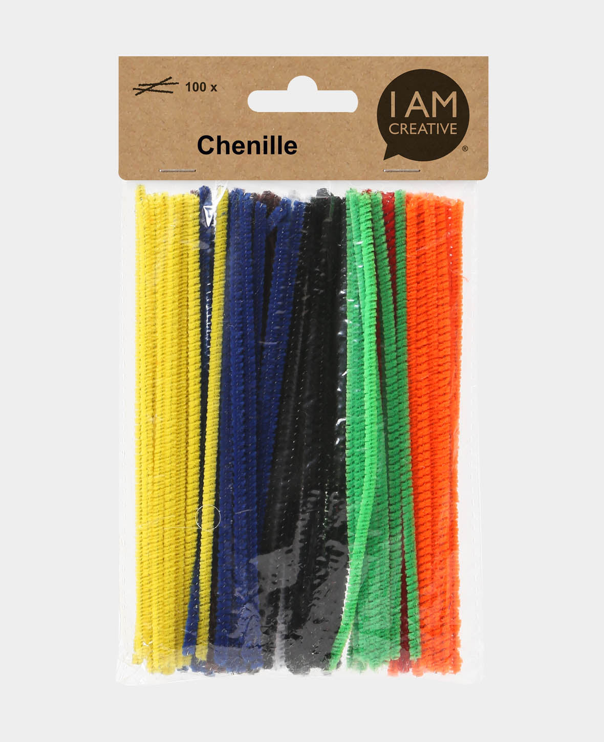 Chenille / Cure-pipe, Assortiment de couleurs, ø 3 mm x 15 cm, 100 pièces