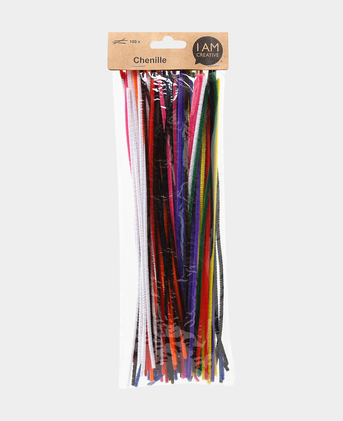 Fil chenille / cure-pipe, coloré, ø 3 mm x 30 cm, 100 pièces