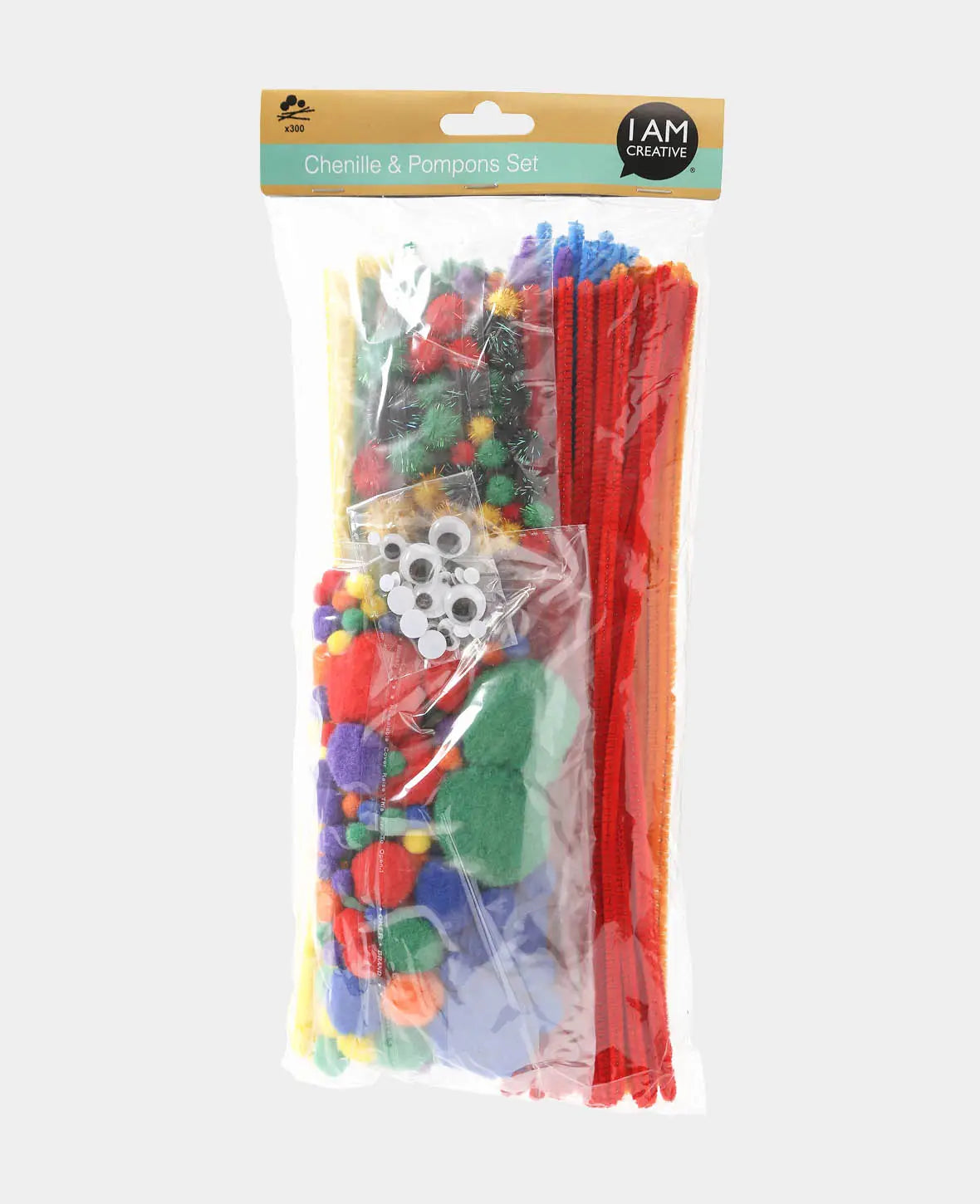 Chenille, Pompon, and Googly Eye Set, Assorted, 300 Pieces