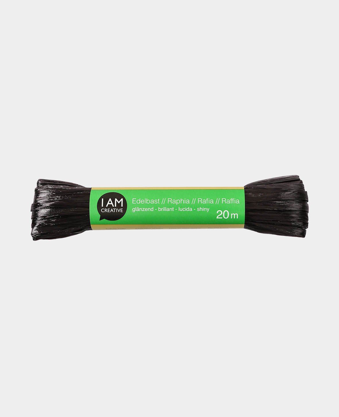 Edelbast, glossy, black, 20 m