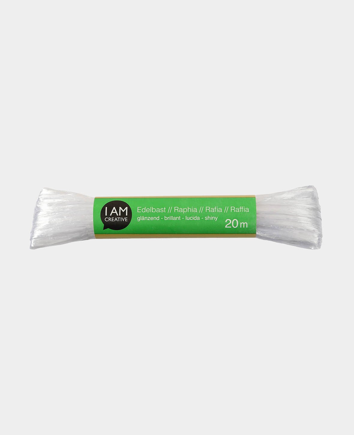 Shiny raffia, white, 20 m