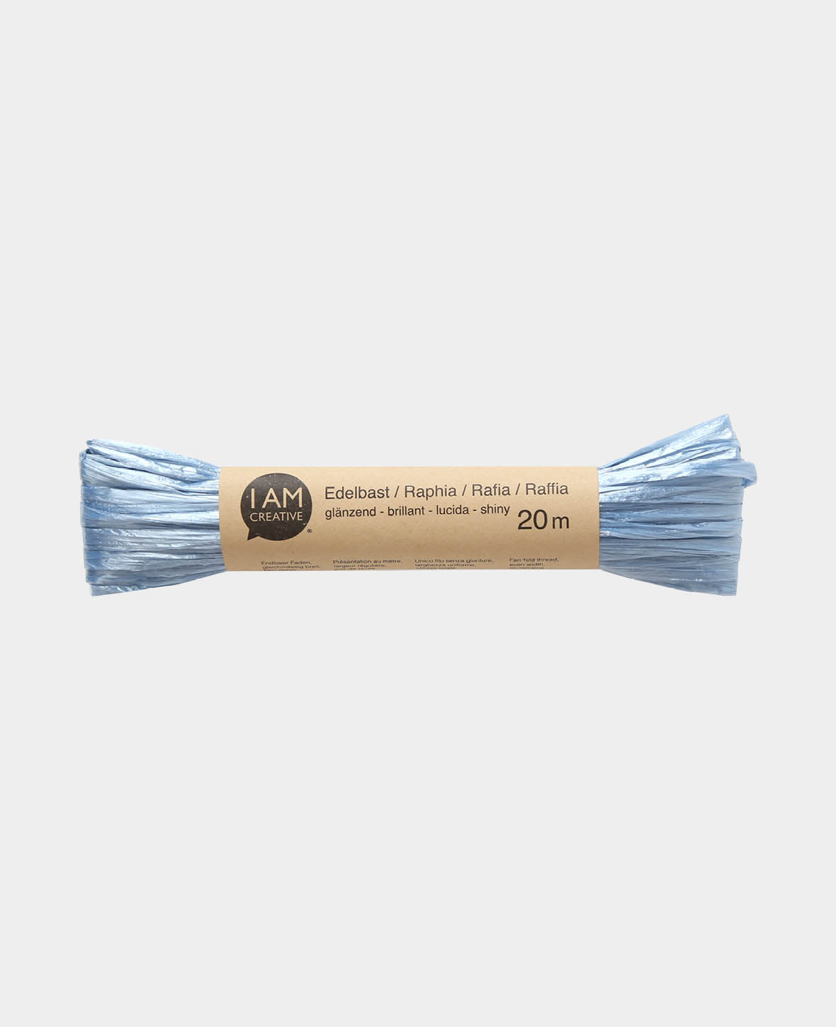 Decorative cord glossy, light blue, 20 m