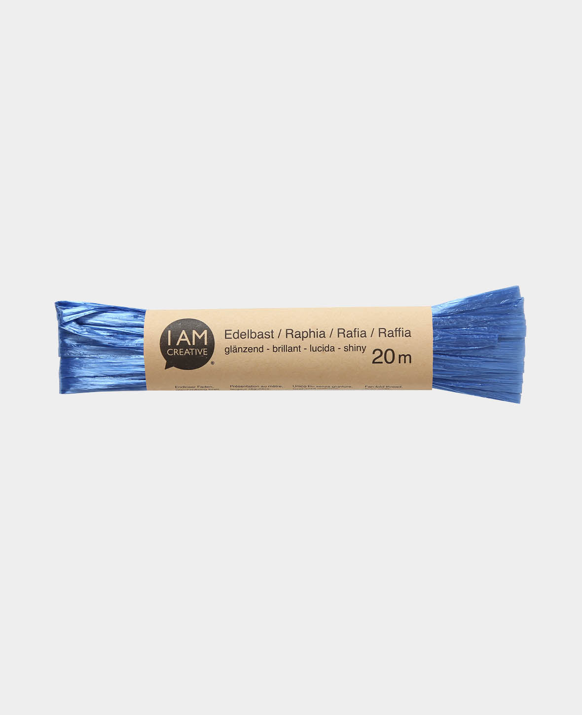 Decorative raffia, shiny, mid-blue, 20 m
