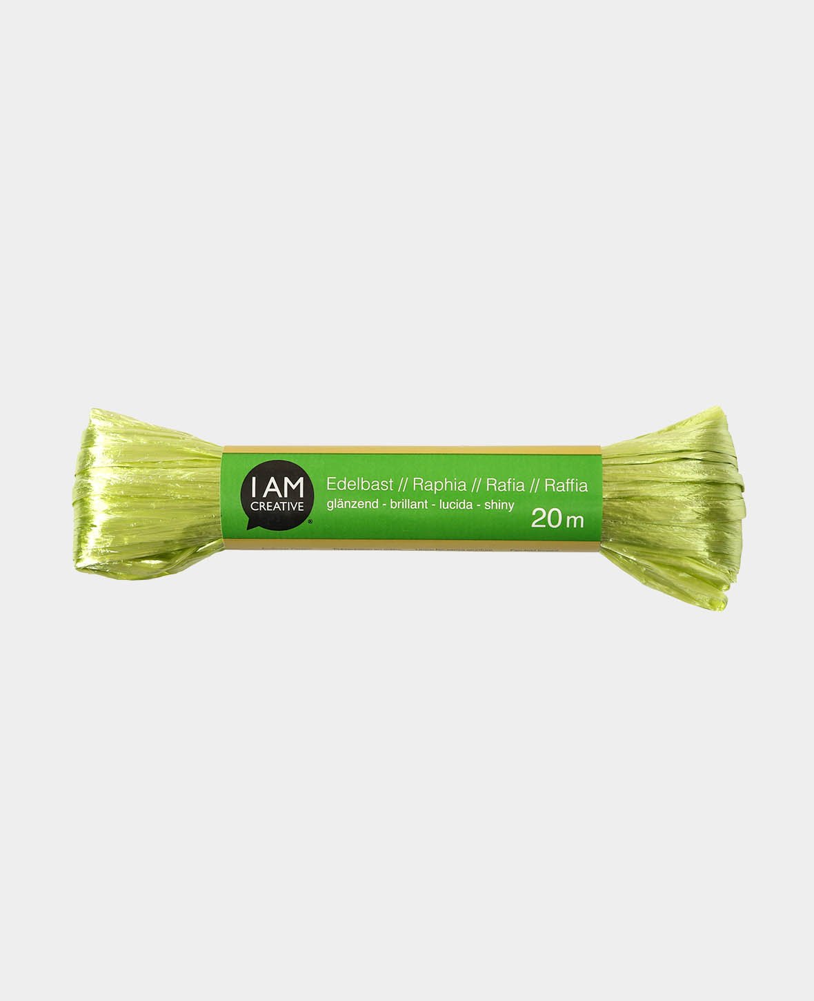 Glitter Bast, Light Green, 20 m